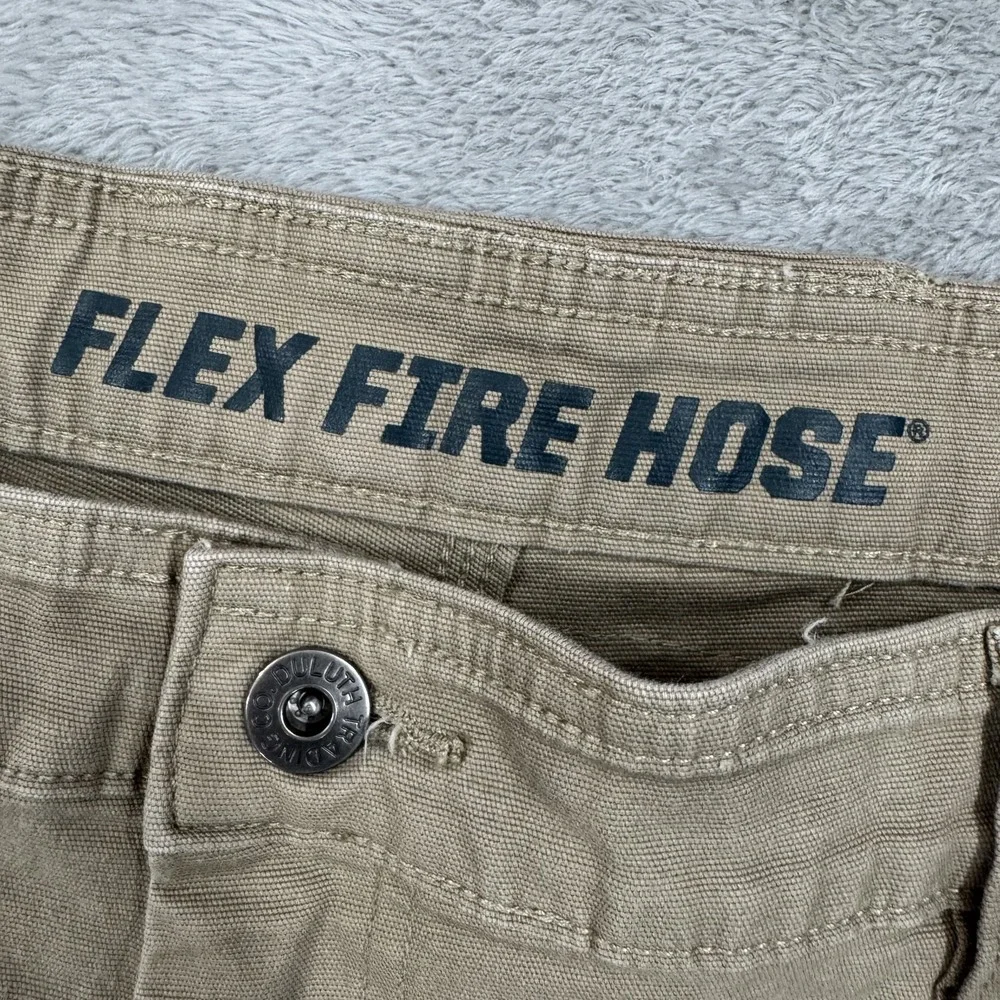 Flex Fire Hose Shorts Mens 40 Beige Canvas Gusseted Hammer Loops Carpenter Flex